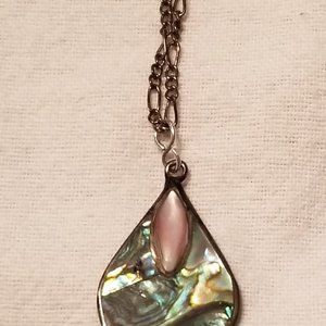 Abalone Necklace with Bronze chain